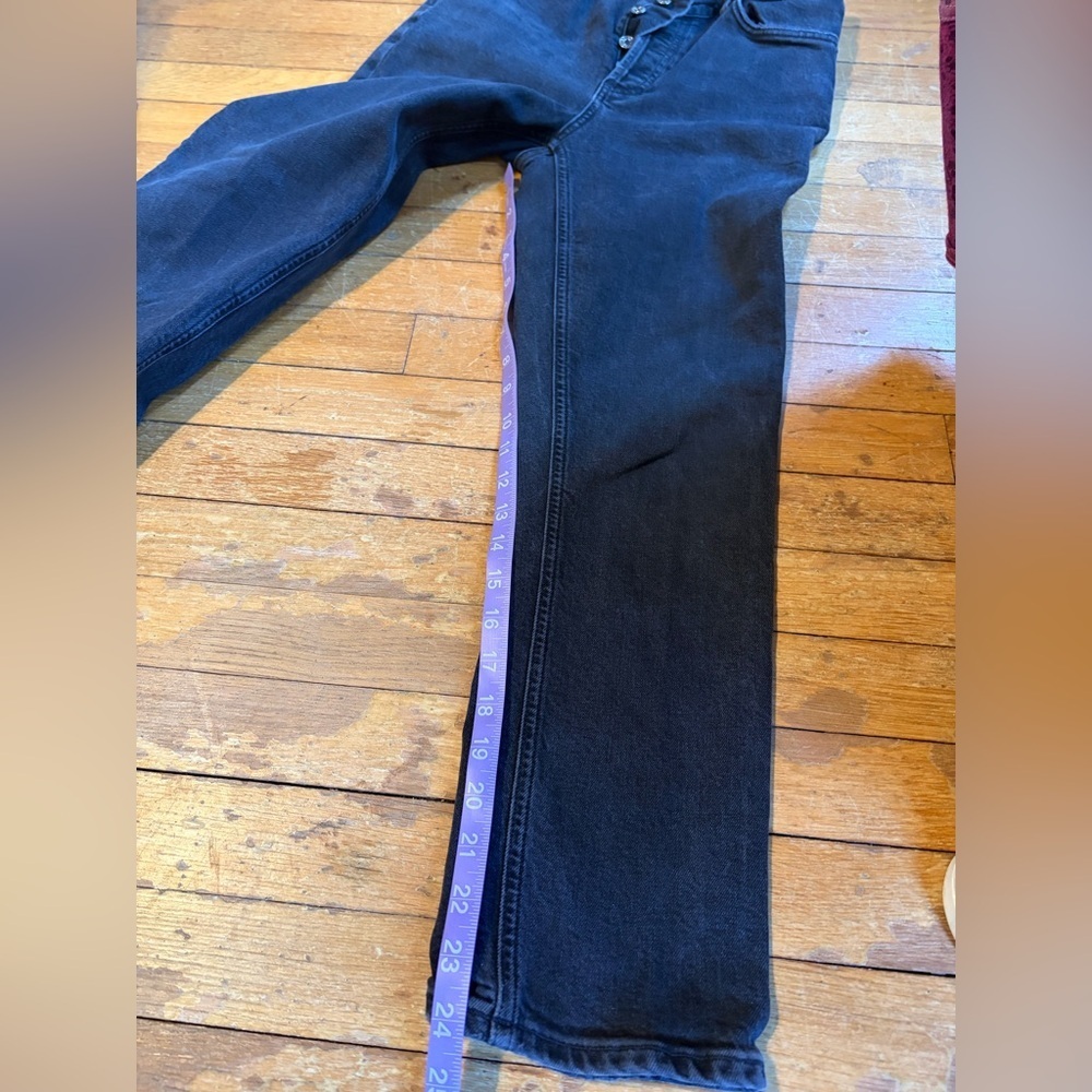 AGOLDE black wash button fly straight leg pants size 27 organic cotton blend - Picture 9 of 9